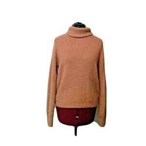 Abound Women's XS Sweater Tan Turtleneck Waffle Knit Pullover Cozy Soft